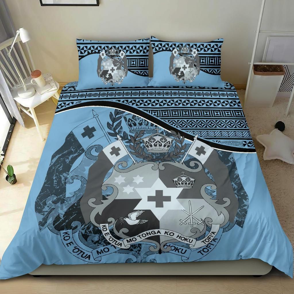 Tonga Duvet Cover Set - Tonga Coat Of Arms Blue