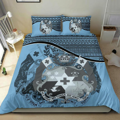 Tonga Duvet Cover Set - Tonga Coat Of Arms Blue