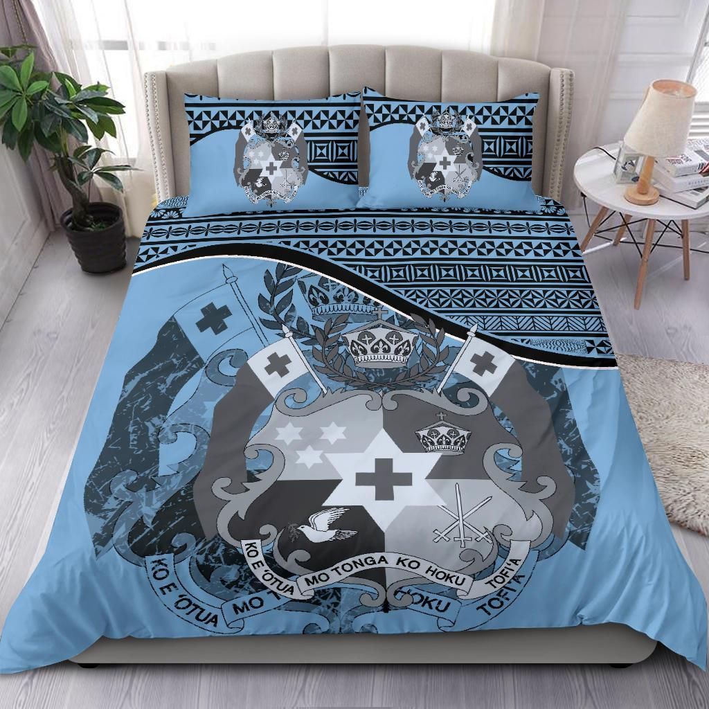 Tonga Duvet Cover Set - Tonga Coat Of Arms Blue