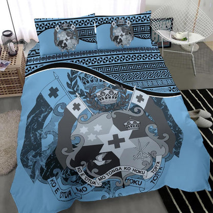 Tonga Duvet Cover Set - Tonga Coat Of Arms Blue