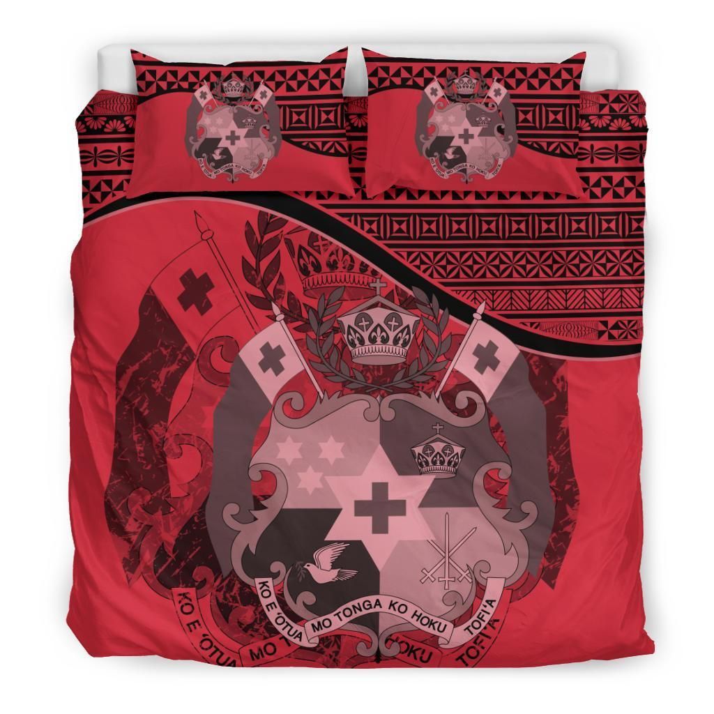 Tonga Duvet Cover Set - Tonga Coat Of Arms Pink