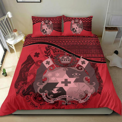 Tonga Duvet Cover Set - Tonga Coat Of Arms Pink