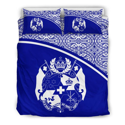Tonga Duvet Cover Set - Blue Curve Style