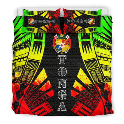 Tonga Duvet Cover Set - Polynesian Tattoo Reggae