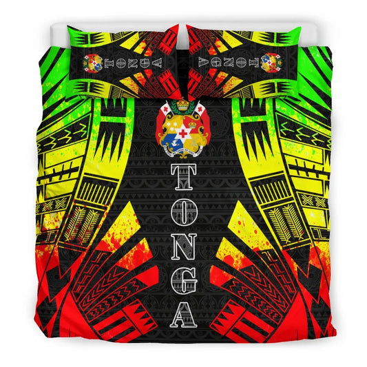Tonga Duvet Cover Set - Polynesian Tattoo Reggae