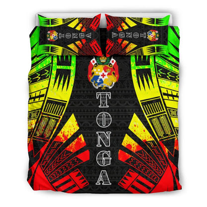 Tonga Duvet Cover Set - Polynesian Tattoo Reggae