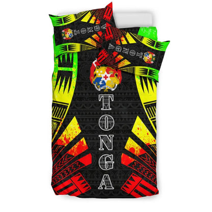 Tonga Duvet Cover Set - Polynesian Tattoo Reggae