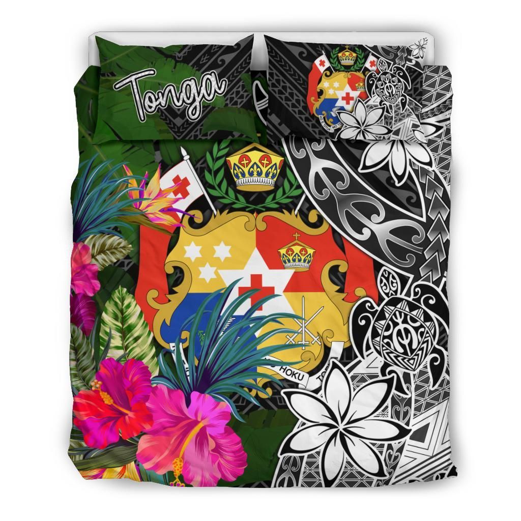 Tonga Bedding Set - Turtle Plumeria Banana Leaf
