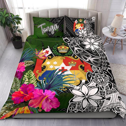 Tonga Bedding Set - Turtle Plumeria Banana Leaf