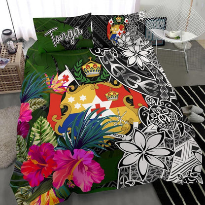 Tonga Bedding Set - Turtle Plumeria Banana Leaf