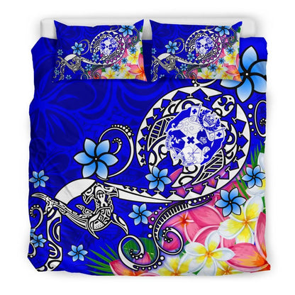 Tonga Bedding Set - Turtle Plumeria (Blue)
