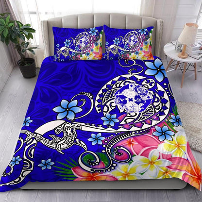 Tonga Bedding Set - Turtle Plumeria (Blue)