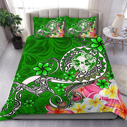 Tonga Bedding Set - Turtle Plumeria (Green)