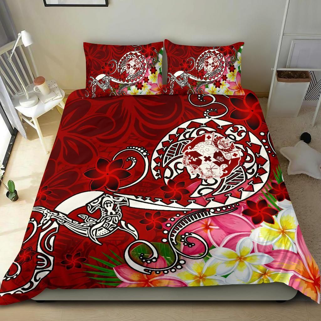 Tonga Bedding Set - Turtle Plumeria (Red)