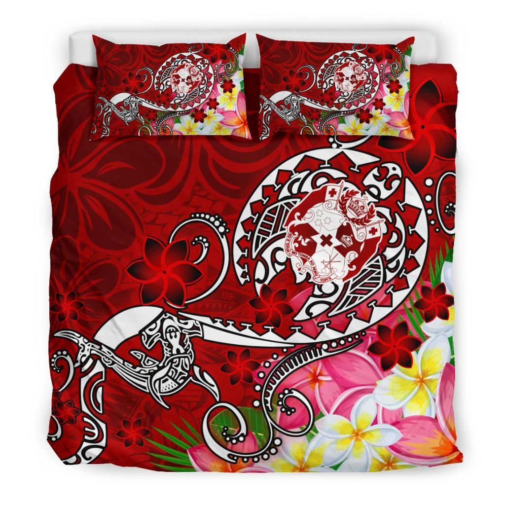 Tonga Bedding Set - Turtle Plumeria (Red)
