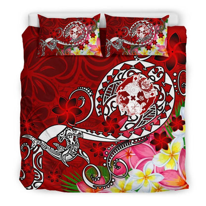 Tonga Bedding Set - Turtle Plumeria (Red)