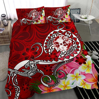 Tonga Bedding Set - Turtle Plumeria (Red)