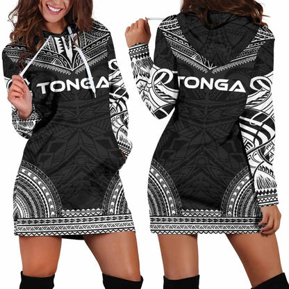 Tonga Female Hoodie Dress - Polynesian Black Chief