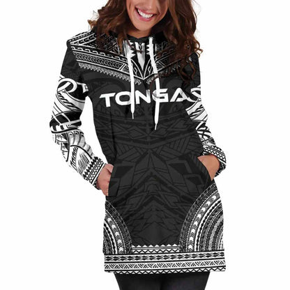 Tonga Female Hoodie Dress - Polynesian Black Chief