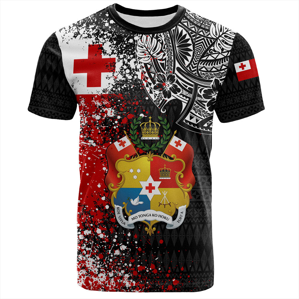 Tonga T-Shirt Flag Brush Paint Style