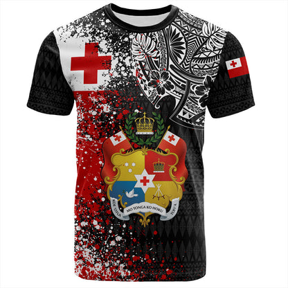 Tonga T-Shirt Flag Brush Paint Style