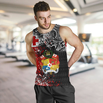 Tonga Tank Top Flag Brush Paint Style