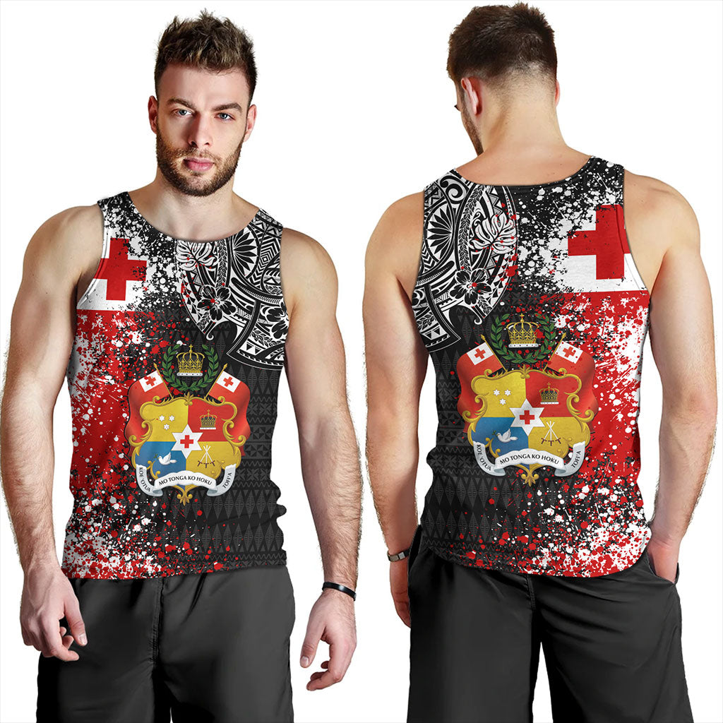 Tonga Tank Top Flag Brush Paint Style