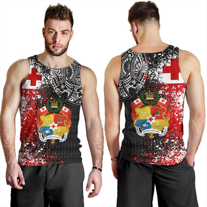 Tonga Tank Top Flag Brush Paint Style