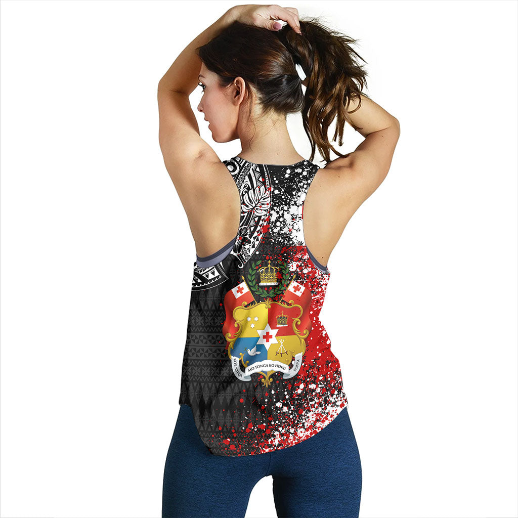 Tonga Women Tank Flag Brush Paint Style