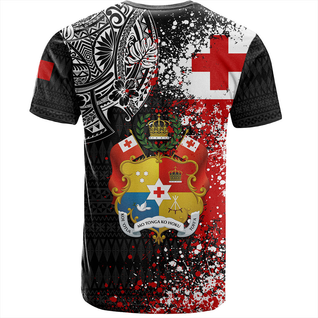 Tonga T-Shirt Flag Brush Paint Style