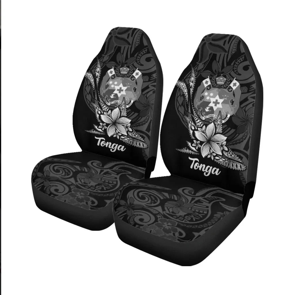 Tonga Car Seat Cover - Fish With Plumeria Flowers Style