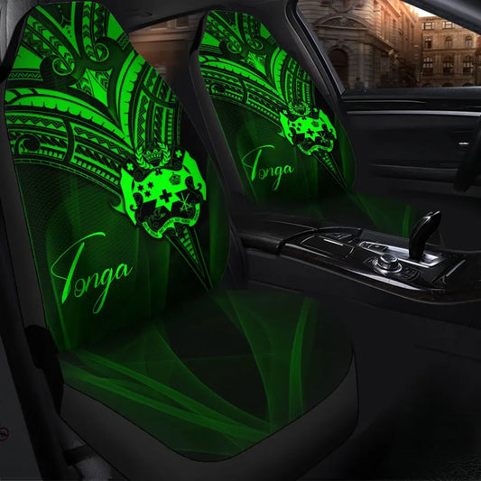 Tonga Car Seat Cover - Green Color Cross Style