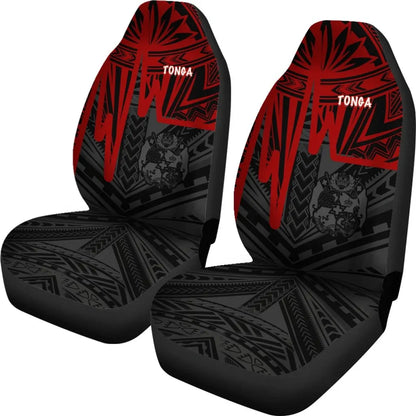 Tonga Car Seat Covers - Tonga Seal In Heartbeat Patterns Style (Red)