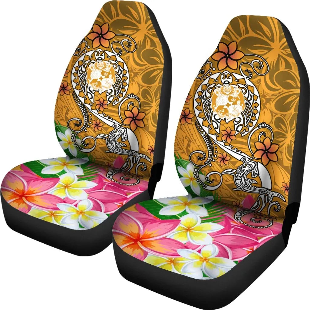 Tonga Car Seat Covers - Turtle Plumeria (Gold)