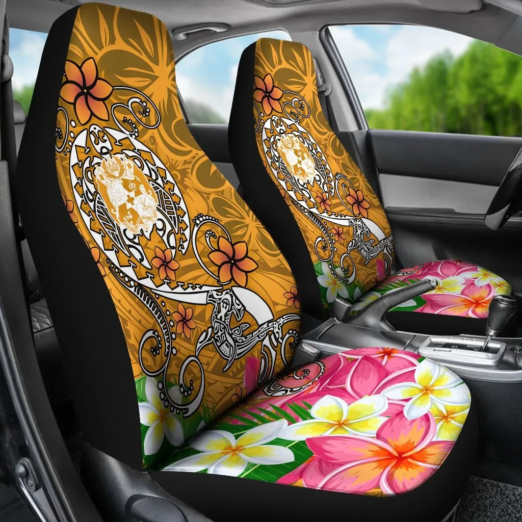 Tonga Car Seat Covers - Turtle Plumeria (Gold)