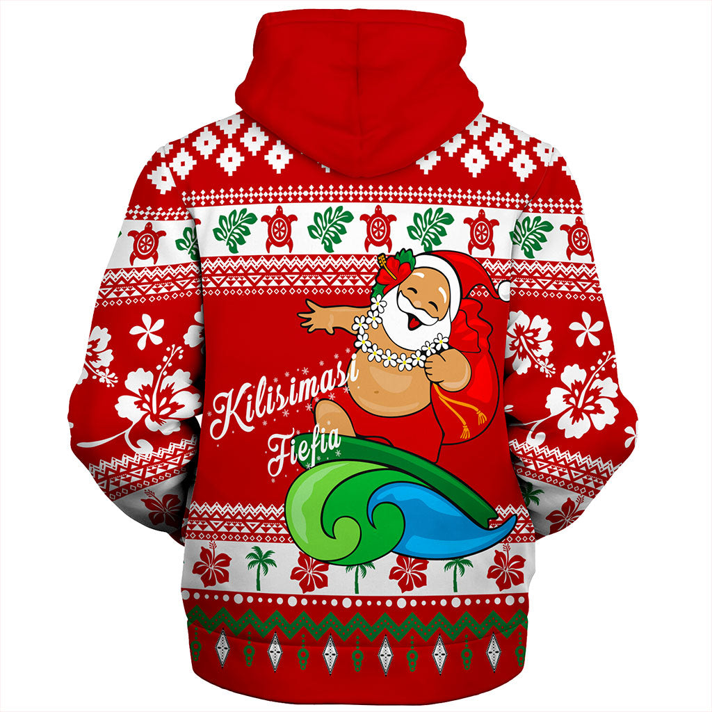 Tonga Sherpa Hoodie Santa Claus Ho Ho Ho Christmas