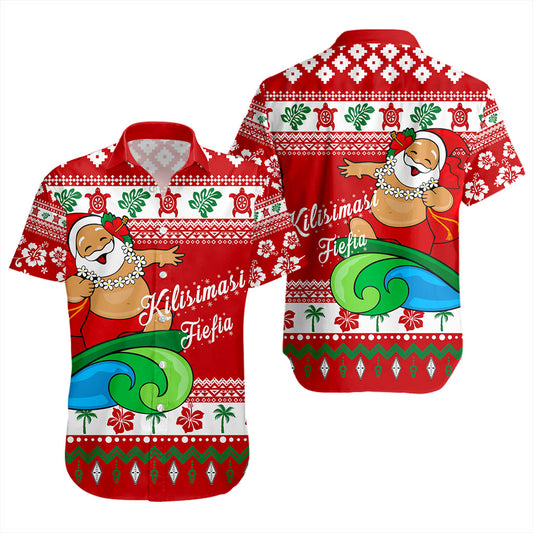 Tonga Short Sleeve Shirt Santa Claus Ho Ho Ho Christmas