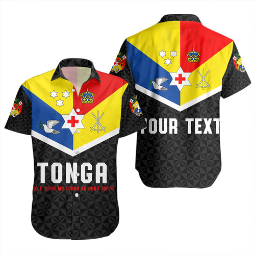 Tonga Short Sleeve Shirt Custom Coat Of Arm Sport Style