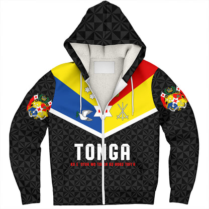 Tonga Sherpa Hoodie Custom Coat Of Arm Sport Style