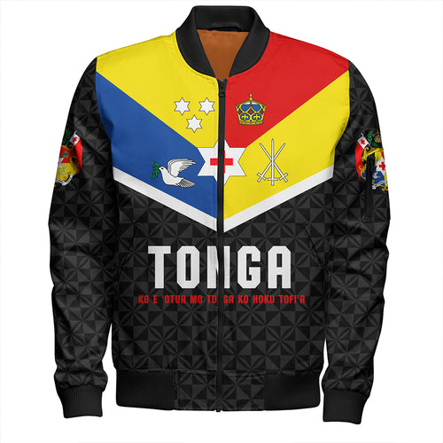 Tonga Bomber Jacket Custom Coat Of Arm Sport Style