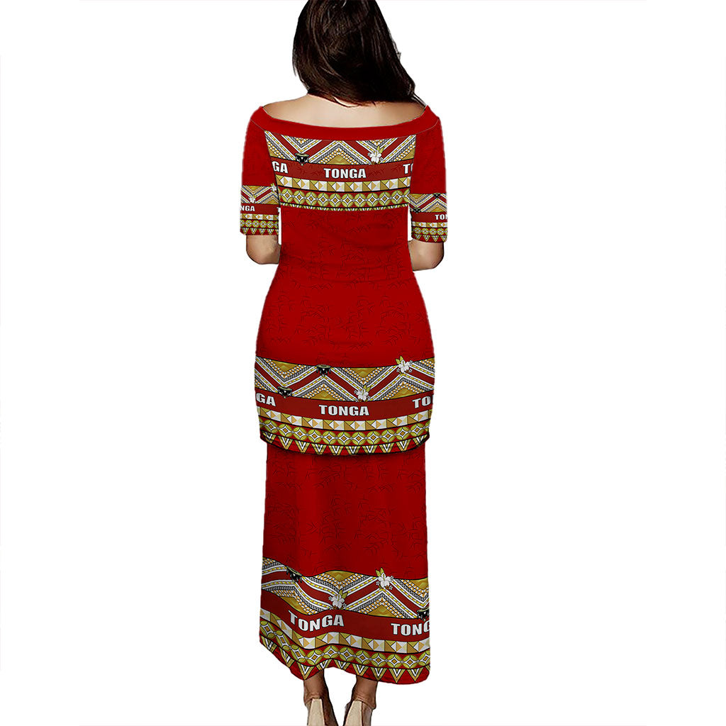 Tonga Puletasi Coat Of Arms Clothes Vintage Red