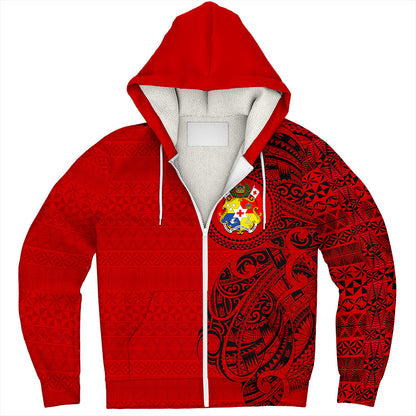 Tonga Sherpa Hoodie Coat Of Arms Tribal Polynesian