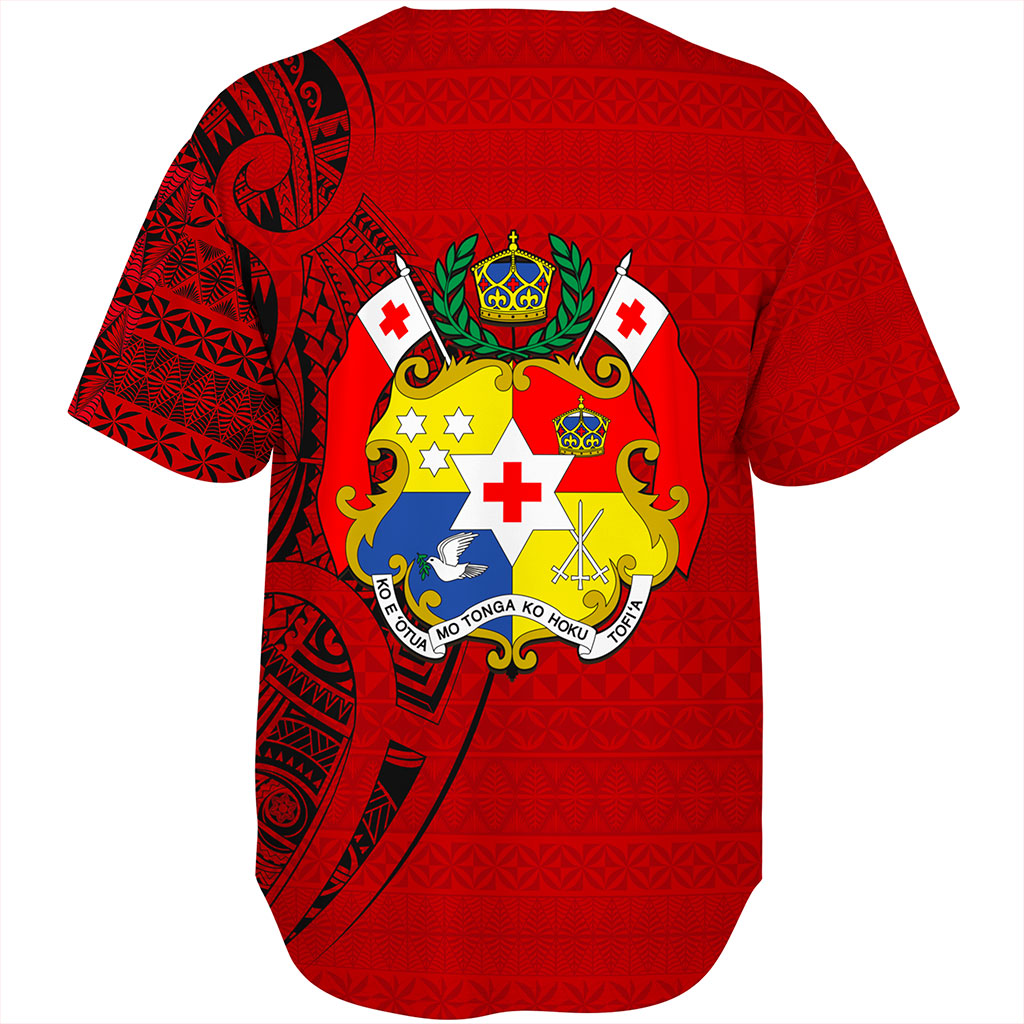 Tonga Baseball Shirt Flag Pattern Circle Style