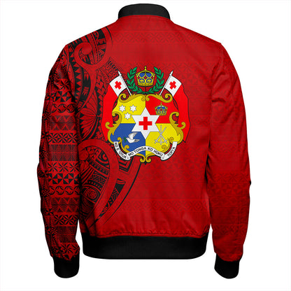 Tonga Bomber Jacket Coat Of Arms Tribal Polynesian