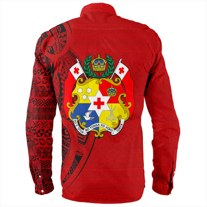 Tonga Long Sleeve Shirt Coat Of Arms Tribal Polynesian