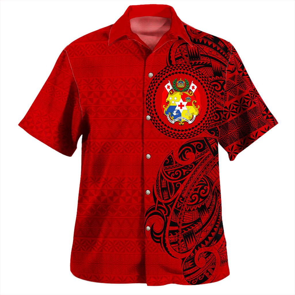 Tonga Hawaiian Shirt Coat Of Arms Tribal Polynesian