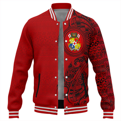 Tonga Baseball Jacket Flag Pattern Circle Style