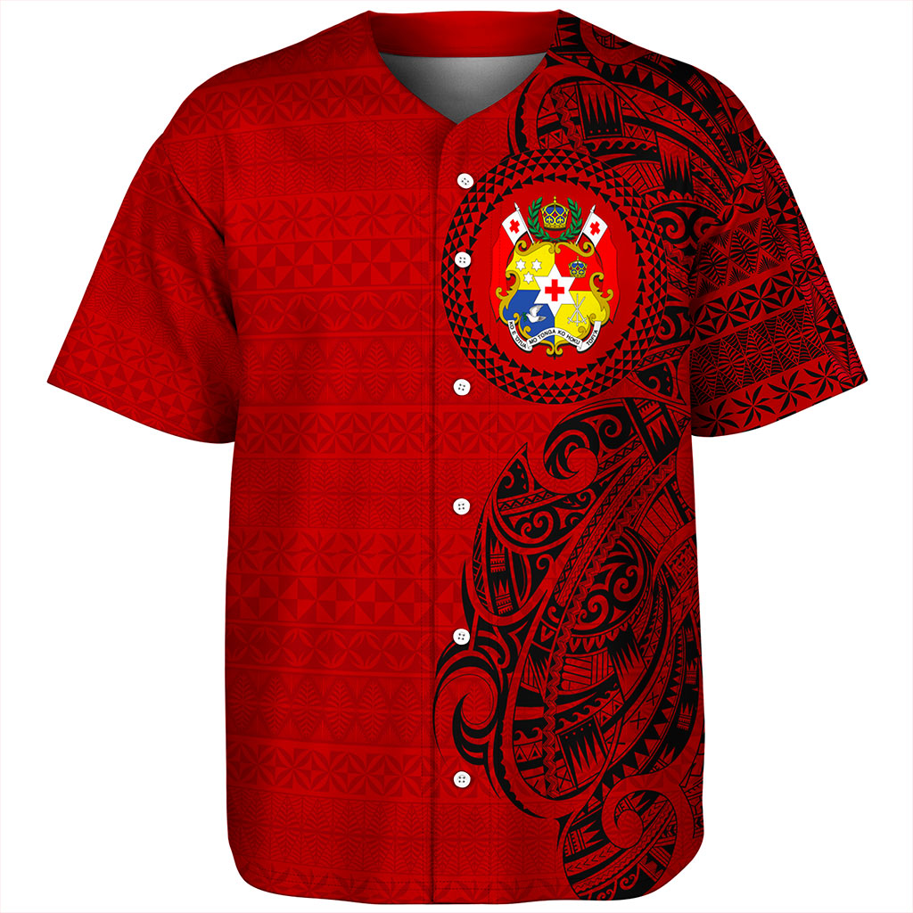 Tonga Baseball Shirt Flag Pattern Circle Style
