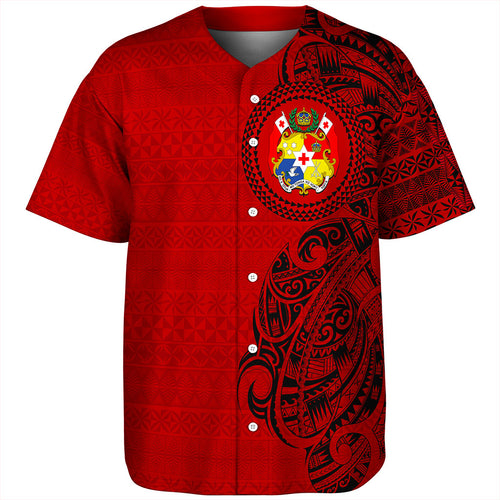 Tonga Baseball Shirt Flag Pattern Circle Style