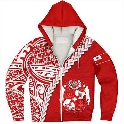 Tonga Sherpa Hoodie Lauhala Tribal Coat Of Arms